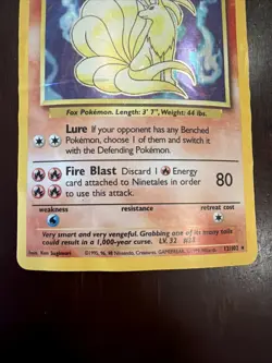 Ninetales 012/102 Base Set Holo WOTC TCG Pokemon Card Vintage 1999 Rare - Image 4