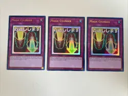 Yugioh Magic Cylinder x 3 - 1st Edition Ultra Rare NM - Plus Free Holo Card - B - Image 1
