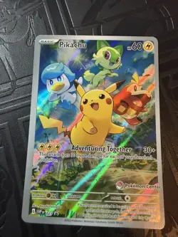 Pikachu SVP 027 Pokemon Center Stamped Promo Paldea Evolved NM - Image 1