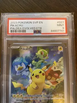 Pokemon TCG Pokemon Center Pikachu SVP 027 Paldea Evolved Black Star PSA 9 - Image 2