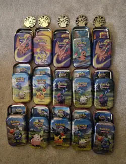 EMPTY - Various Pokemon Mini Tins Only - Lot Of 15 - Image 1