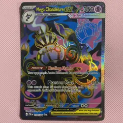 Pokemon Mega Chandelure EX 099/084 - Pitch Black - Full Art NM In Hand - Image 1