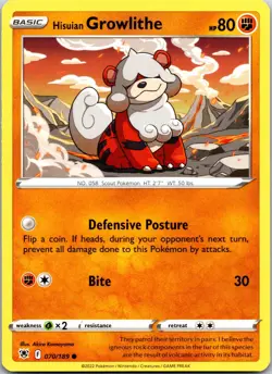 Hisuian Growlithe (Cosmos Holo) 70/189 Promo Deck Exclusives Pokemon Near Mint - Image 1