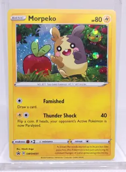 Pokemon Morpeko Black Star Promo SWSH031 Cosmos Holo - Image 1