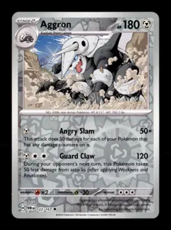 Aggron 122/167 Uncommon Twilight Masquerade Pokemon Reverse Holo Near Mint - Image 1