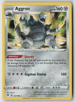 Aggron 123/189 Holo Rare Darkness Ablaze Pokemon Near Mint - Image 1