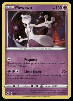 Mewtwo 059/159 Holo Rare Crown Zenith Pokemon NM/M - Image 1