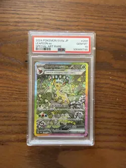 2024 POKEMON JAPANESE SV8A-TERASTAL FEST EX SPECIAL ART RARE LEAFEON EX PSA 10 - Image 1