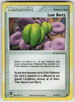Lum Berry 84/109 Uncommon Ruby & Sapphire Pokemon Reverse Holo Lightly Played - Image 1