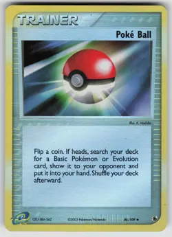 Poke Ball 86/109 Uncommon Ruby & Sapphire Pokemon Reverse Holo Lightly Played - Image 1
