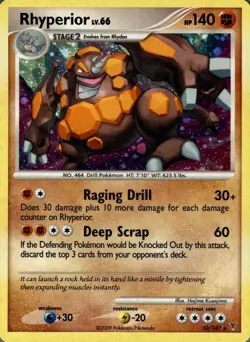 Rhyperior 10/147 Holo Rare Supreme Victors Pokemon Lightly Played - Image 1