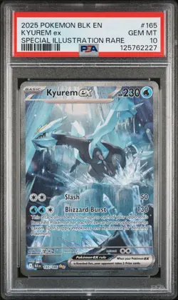 PSA 10 Gem Mint Kyurem EX 165 Special Illustration Rare Black Bolt Pokemon - Image 1