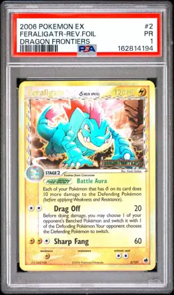 PSA 1 2006 Pokemon Dragon Frontiers Feraligatr Reverse Holo Foil 2/101 STAMPED - Image 1