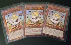3x Madolche Puddingcess 1st Ed Platinum Secret Rare RA04-EN186 YuGiOh Playset - Image 1