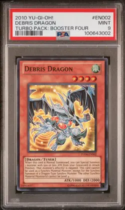 2010 YU-GI-OH! TURBO PACK: BOOSTER FOUR #EN002 DEBRIS DRAGON PSA 9 - Image 1