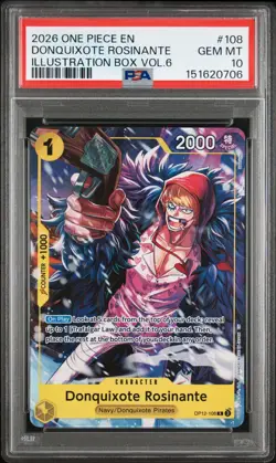 One Piece Card Game Donquixote Rosinante OP12-108 Illustration Box Vol.6 PSA 10 - Image 1