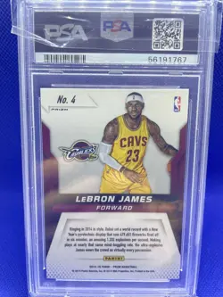 2014 PANINI PRIZM FIREWORKS SILVER REFRACTOR LEBRON JAMES PSA 9 MINT CLEVELAND - Image 2