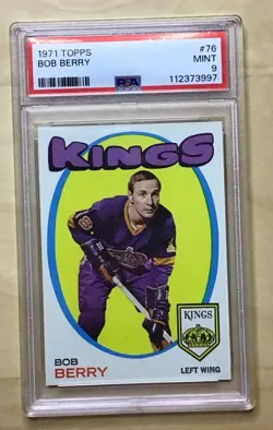 🔥1971 Topps #76 Bob Berry Los Angeles Kings PSA 9 Mint Low POP - Image 1