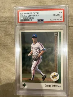 1989 UPPER DECK STAR ROOKIE RC GREGG JEFFERIES PSA 10 - Image 1