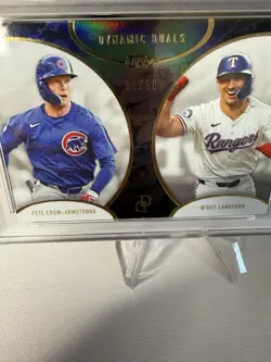 Pete Crow Armstrong, Wyatt Langford 2025 Topps Dynamic Duals #3 Black /50 PSA 10 - Image 2