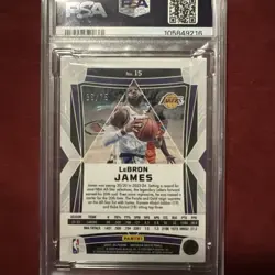 LeBron James 2023-24 Panini Obsidian Electric Etch Reggae Flood /75 PSA 8 - Image 2