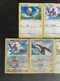 Braviary (RevHOLO)+Rufflet (x4/2 Rev HOLOs) 5-card mixed Pokemon lot - PWE - Image 3