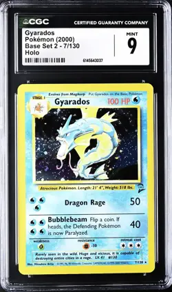 CGC 9 Gyarados Base Set 2 7/130 Holo Pokemon Card psa - Image 1