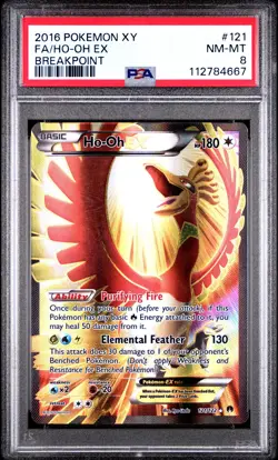 2016 POKEMON BREAKPOINT HO-OH EX #121 ULTRA RARE PSA 8 NEAR MINT #112784667 - Image 1