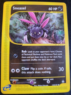 Sneasel # 110/147 Aquapolis Set Pokemon Trading TCG Game Cards LP - Image 1