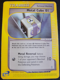 Metal Cube 01 # 129/147 Aquapolis Set Trainer Pokemon Trading TCG Game Cards MP - Image 1