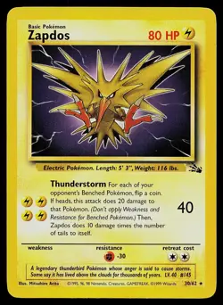 Pokemon Card - Zapdos Fossil 30/62 Rare - Image 1