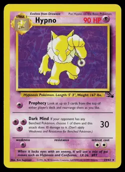 Pokemon Card - Hypno Fossil 23/62 Rare - Image 1