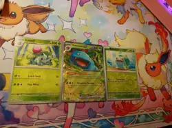 Bulbasaur Ivysaur Venusaur REVERSE HOLO 151 Complete Evolution 3 Card Set NM! - Image 1