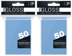 100 Ultra Pro Standard Gloss Light Blue Deck Protector Card Sleeves New mtg ccg - Image 1