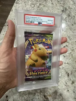 Pokemon Vivid Voltage Gigantamax Pikachu Art Sealed Booster Pack PSA 10 Gem Mint - Image 1