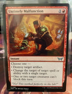MTG, UNTIMELY MALFUNCTION (DSK) (NM OR BETTER CONDITION) - Image 1