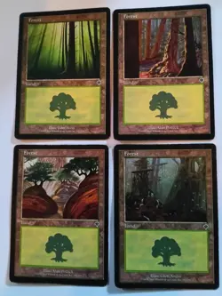 Magic: The Gathering Forest 2003 Invasion Basic Land Lot 4 Different Artworks - Image 1