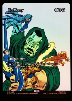 No Mercy BORDERLESS FOIL 68 Marvel Super Heroes MTG Doom - Image 1