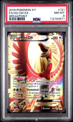 2016 POKEMON BREAKPOINT HO-OH EX #121 ULTRA RARE PSA 8 NEAR MINT #112784671 - Image 1