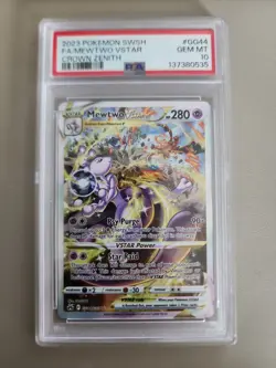 2023 POKEMON SWSH FA/MEWTWO VSTAR CROWN ZENITH #GG44 GEM MINT PSA 10 - Image 1
