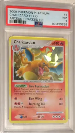2009 Pokemon Platinum Arceus PSA 7 Charizard VERY RARE Cracked Ice Holo #1 - Image 1