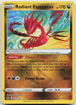 Radiant Eternatus 105/159 Radiant Rare Crown Zenith Holo Near Mint - Image 1