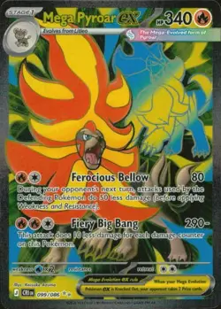 Mega Pyroar ex 099/086 Ultra Rare Chaos Rising Pokemon Holo NM - Image 1