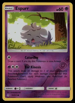 Espurr 79/214 Common Unbroken Bonds Pokemon Reverse Holo Lightly Played - Image 1