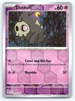 Pokemon Duskull SV: Shrouded Fable SFA Reverse Holo 018/064 NM - Image 1