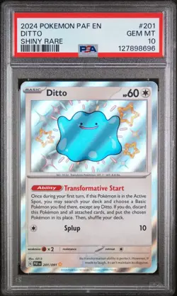 2024 POKEMON PAF EN-PALDEAN FATES SHINY RARE #201 DITTO PSA 10 - Image 1