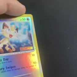 Meowth Reverse Holo 106/146 Platinum stamped Common Basic 50 HP Eng 2008 - Image 3