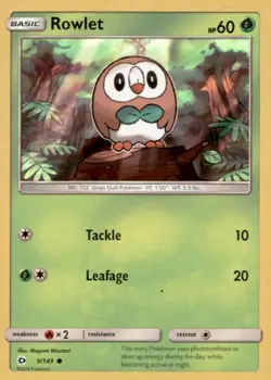 Pokemon Rowlet 009/149 Sun and Moon Holo - Image 1