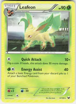 Leafeon 6/108 Rare Dark Explorers Pokemon Lightly Played - Image 1