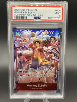 2025 One Piece English Monkey D Luffy #006 One Piece Day Dallas PSA 9 Beautiful - Image 1